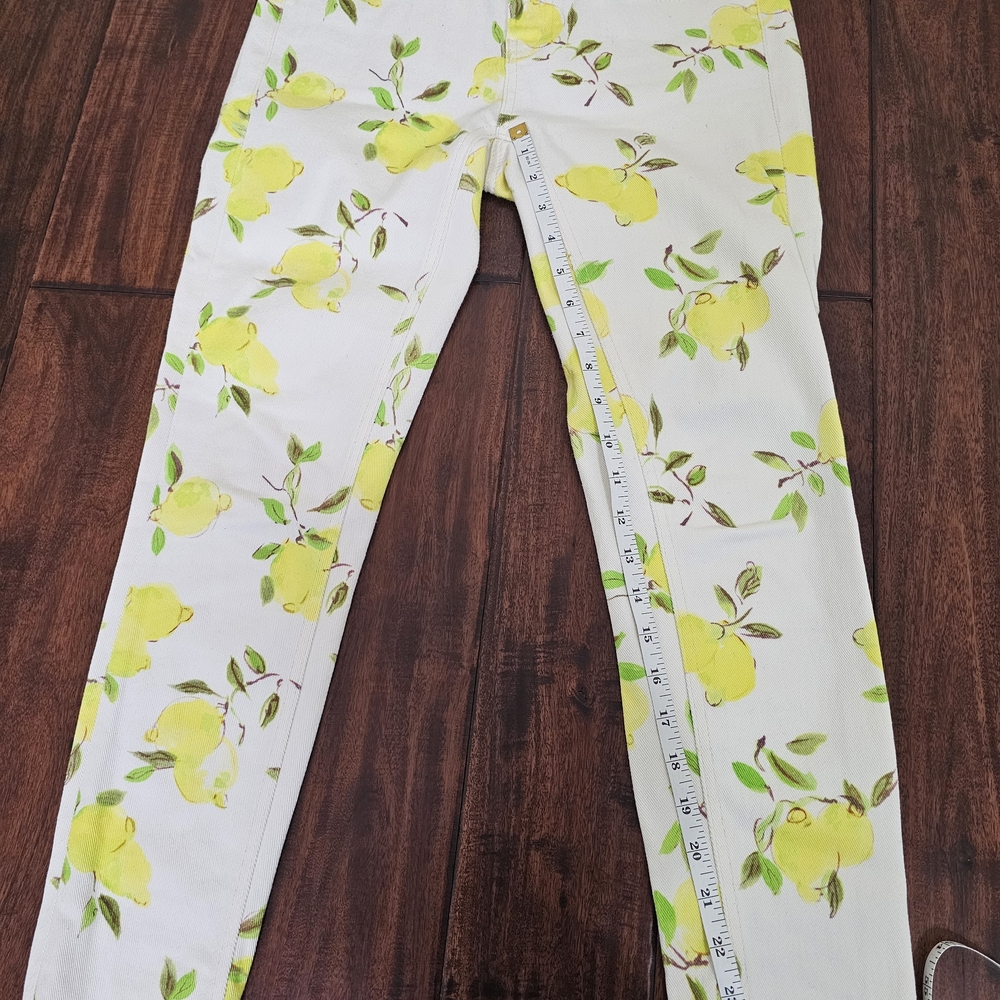 Kate Spade Broome Street Lemon Print Skinny Ankle Jeans Size 26